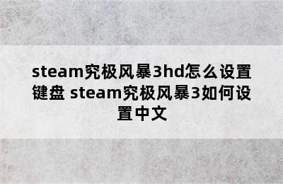 steam究极风暴3hd怎么设置键盘 steam究极风暴3如何设置中文